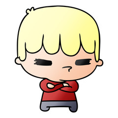 gradient cartoon of a kawaii cute cross boy