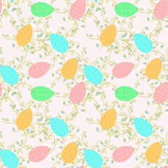 sfondo pasquale con fiori e uova colorate