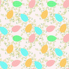 sfondo pasquale con fiori e uova colorate