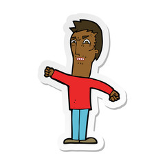 sticker of a cartoon annoyed man