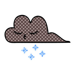 comic book style cartoon storm snow cloud