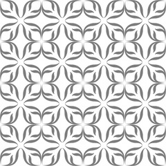 Fototapeta premium Seamless abstract floral pattern. Geometric flower ornament on a white background.