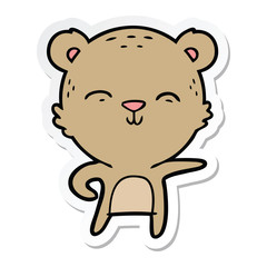 sticker of a happy cartoon bear