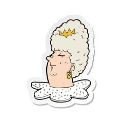 sticker of a cartoon queens head
