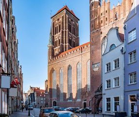 St. Mary cathedral church in old town Gdansk