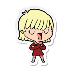 sticker of a cartoon woman