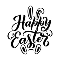 Calligraphy lettering for flyer design - Happy easter. Vector illustration. Template banner, poster, greeting postcard.