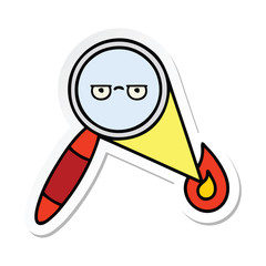 sticker of a cute cartoon magnifying glass