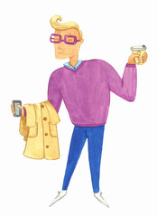 Stylish man with coffee