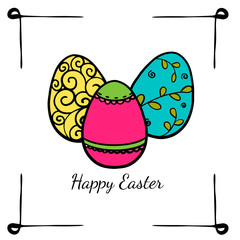 Easter eggs. Set of easter eggs. Happy Easter