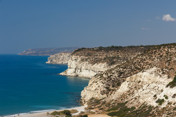Fototapeta na wymiar Cliffs of the south shore of the Cyprus