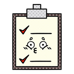 comic book style cartoon check list