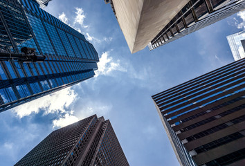 Fototapeta na wymiar Skyscrapers in perspective