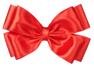 Red hair bow tie or gift ribbon tied