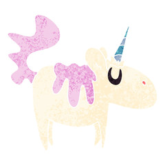 quirky retro illustration style cartoon unicorn