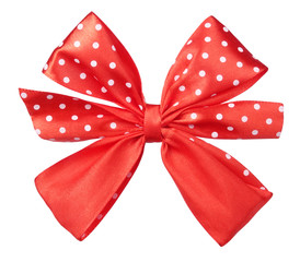 Red dotted bow tie for decoration hair or gift wrap
