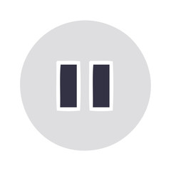 flat color retro cartoon pause button