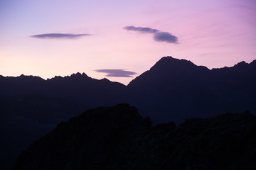 sunset in the mountains