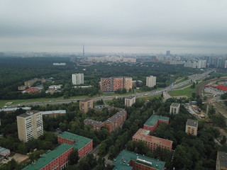 Copter Moscow panorama sity look