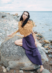 beautiful female fairy in beach