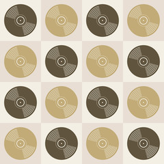 Vinyl records seamless pattern.