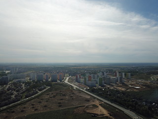 Panorama copter Moscow sity view