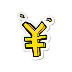 Obraz premium sticker of a cartoon yen symbol