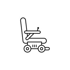 Robotics wheelchair outline icon. Signs and symbols can be used for web, logo, mobile app, UI, UX