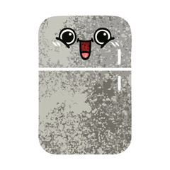 retro illustration style cartoon fridge freezer