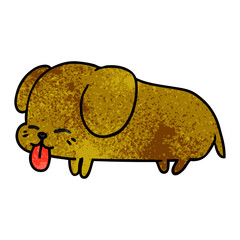 textured cartoon of cute kawaii dog