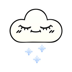gradient shaded cartoon snow cloud