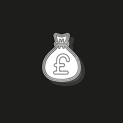 English pound money bag illustration - vector English pound symbol - money bag isolated