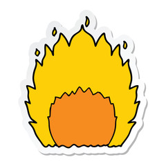 sticker of a cartoon fire