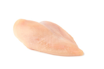 Raw chicken breast fillet on white background