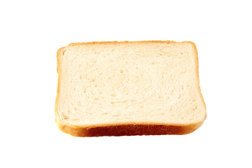 Slice of toast bread on white background