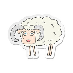 sticker of a cartoon ram