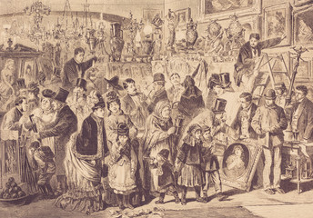 A bazaar for everything in Vienna. - Illustration, Austria, Vienna - Austria, 1870-1879, 19th Century, 19th Century Style - 253381967