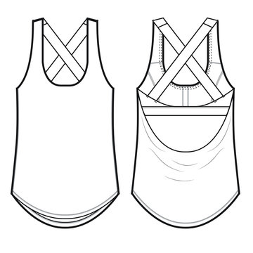 Ladies Workout Tank Vector Template