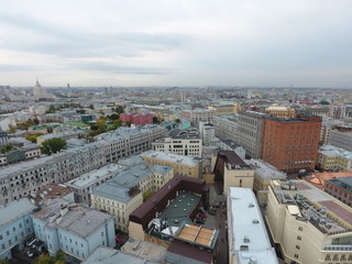 Moscow panorama sity view copter