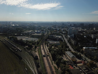 Moscow panorama sity view copter