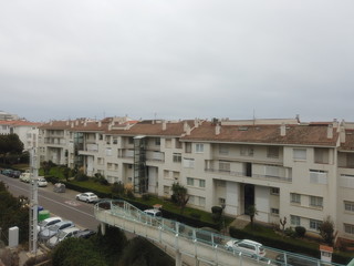 Railway to train station of Sitges. Barcelona. Spain. Aerial view