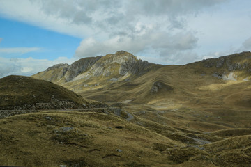 narrow road in the mountains of montenegro