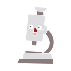 flat color retro cartoon microscope