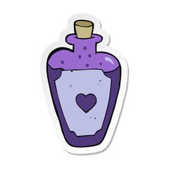 sticker of a cartoon love potion