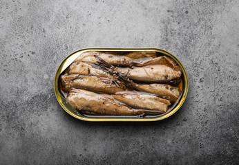 Canned fish in a tin