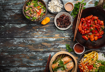 Assorted Chinese dishes