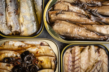 Canned fish in a tin