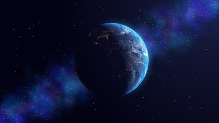 Earth day and night 3d render