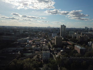 Naklejka na ściany i meble Copter sity view panorama Moscow