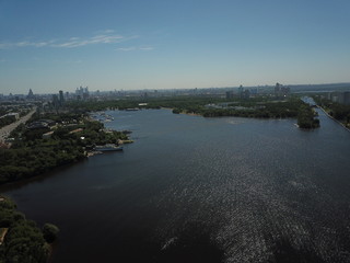 Copter sity view panorama Moscow